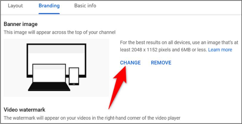 change YouTube banner on iPhone