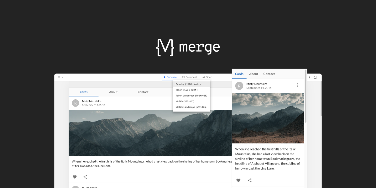 UXPin Merge による レスポンシブデザイン 