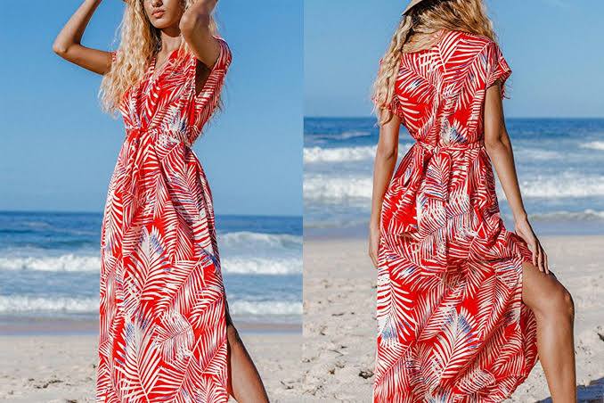 16 Beach Chic Outfits - Printed dress
