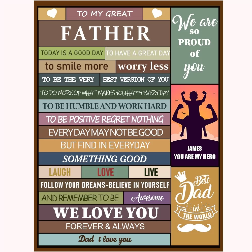 couverture personnalisée avec des phrases et des images.