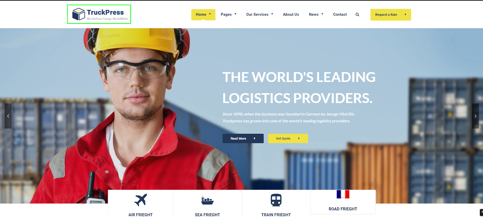 Truck Press - Logistics and transportation WordPress theme 