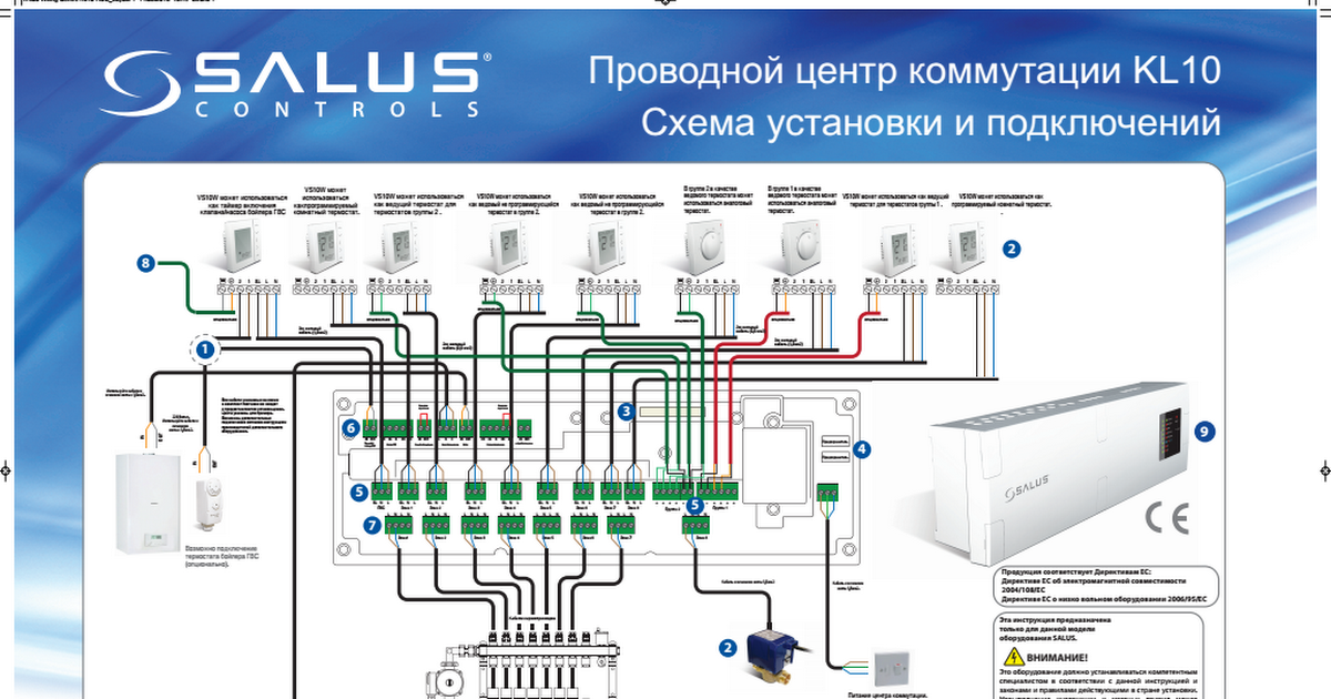 Схема подключения управления теплым полом