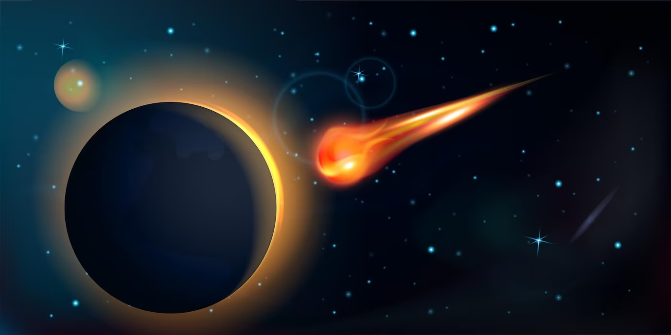 Asteroid hitting a planet