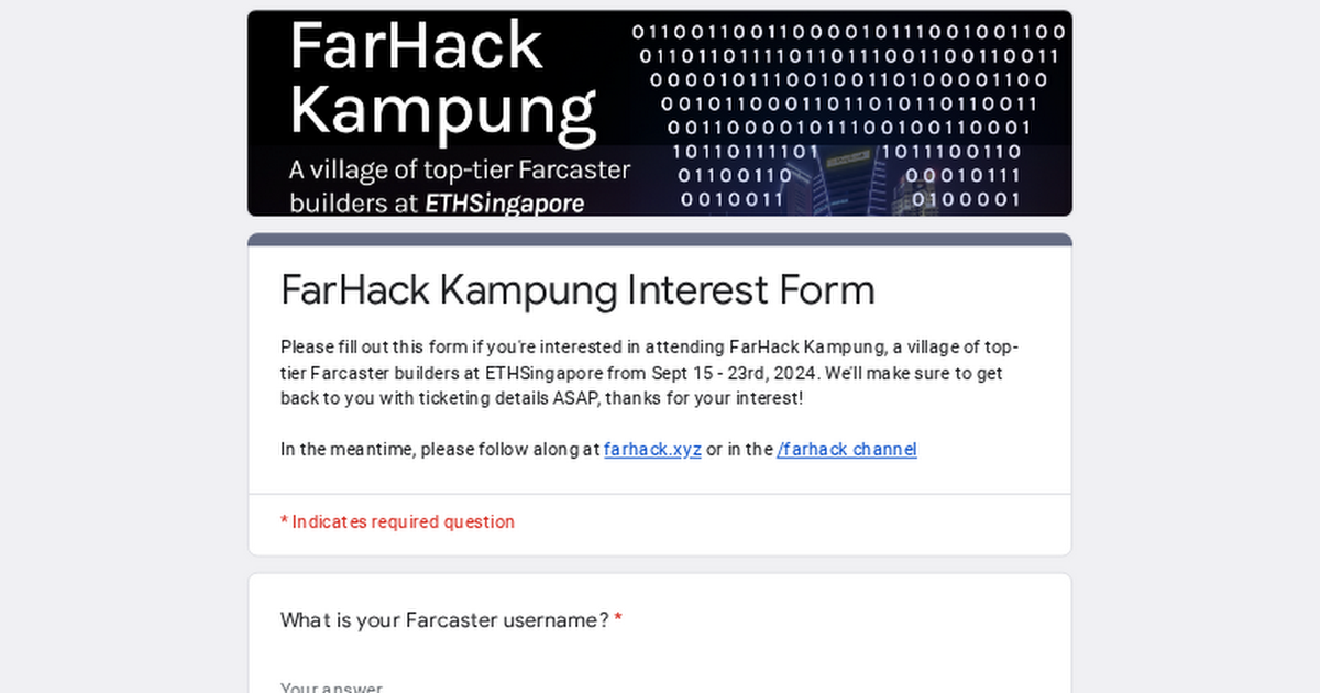 FarHack Kampung Interest Form