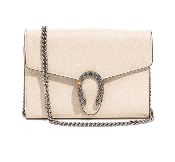Túi Gucci Dionysus Small Grained Trắng Sliver