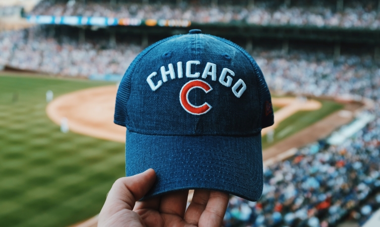 Cubs hat in Wrigley Field