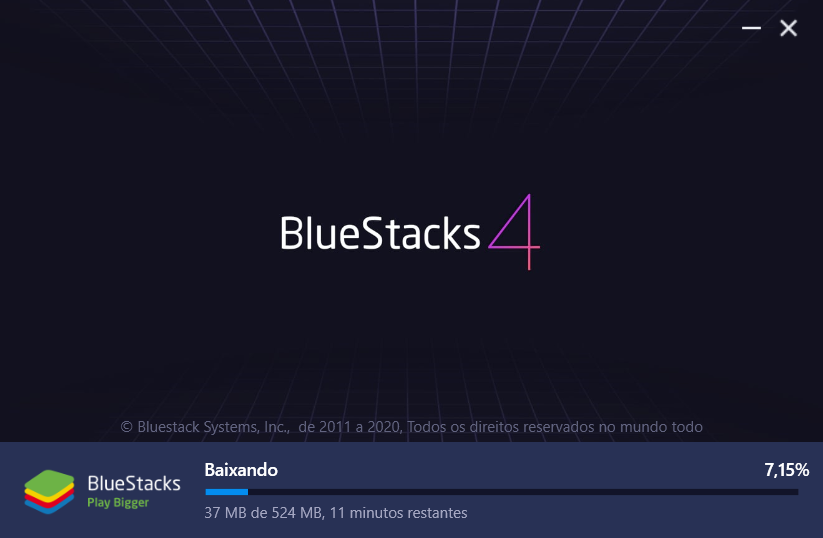 Iniciando download do BlueStacks