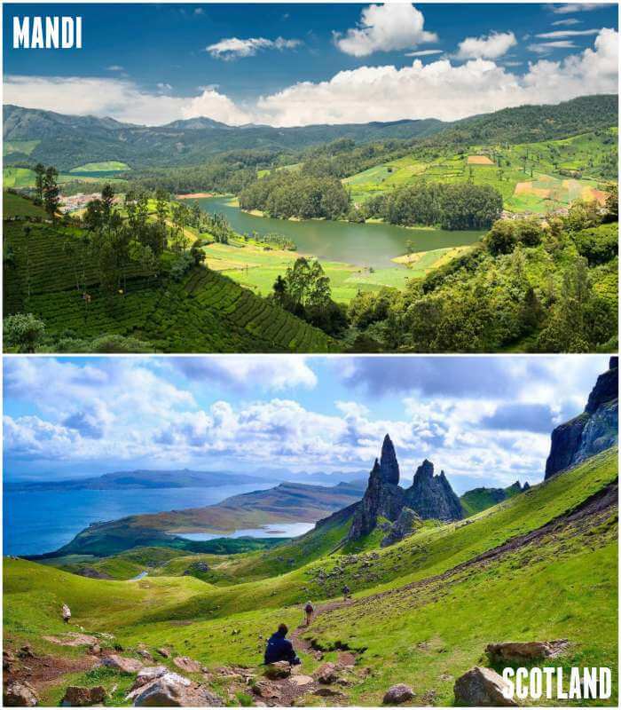 Scotland and mandi both gives the same feel