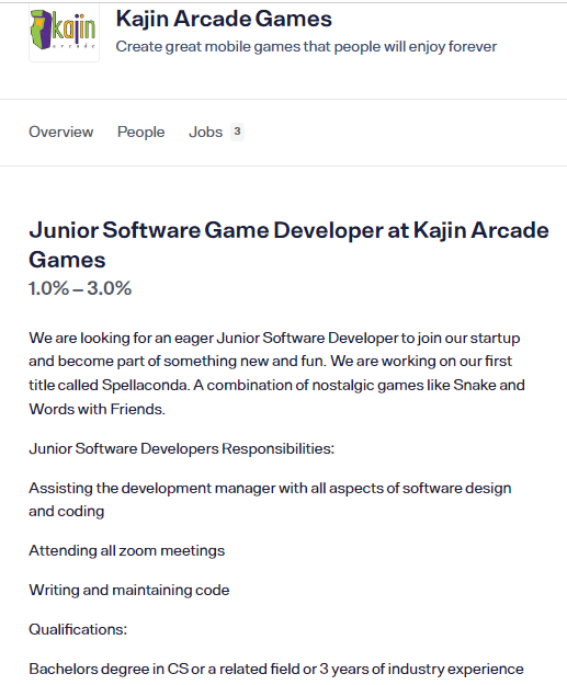 junior software game developer