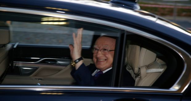 President Michael D Higgins leaving RTÉ on Monday evening. If the presidency is about dignity and mutual respect, the rather lofty tone of his letter to Seán Gallagher was unnecessary. Photograph Nick Bradshaw