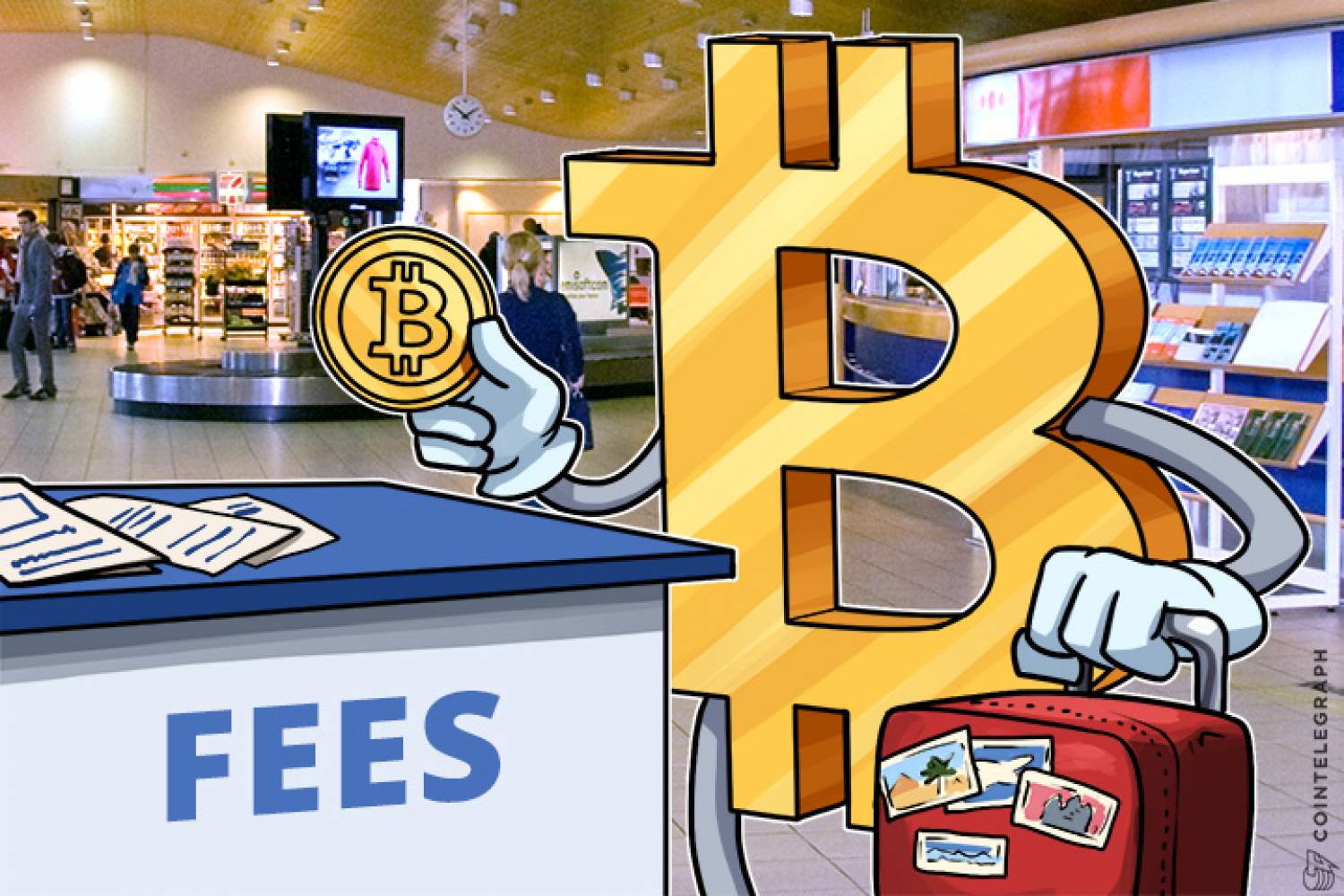 Bitcoin transaction fees and an airport