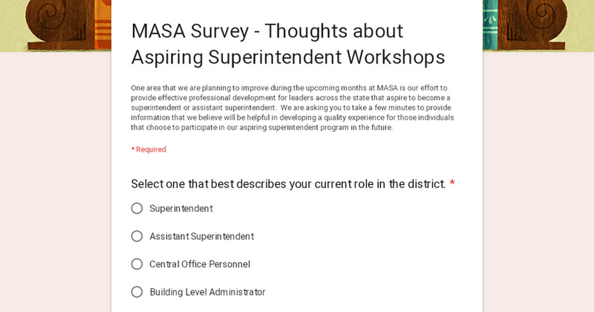 MASA Survey - Thoughts about Aspiring Superintendent Workshops