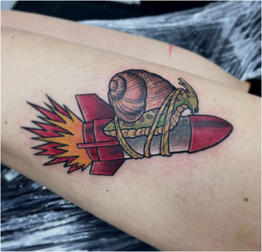 Snail Rocket Tattoo Designs