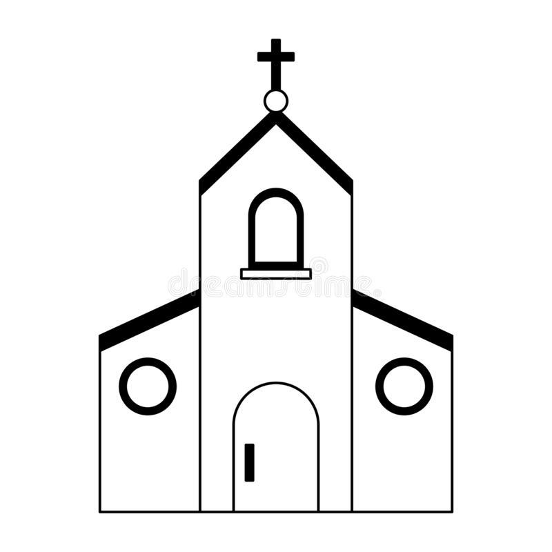 Símbolo Da Igreja Católica Preto E Branco Ilustração do Vetor - Ilustração  de priest, easter: 138068987