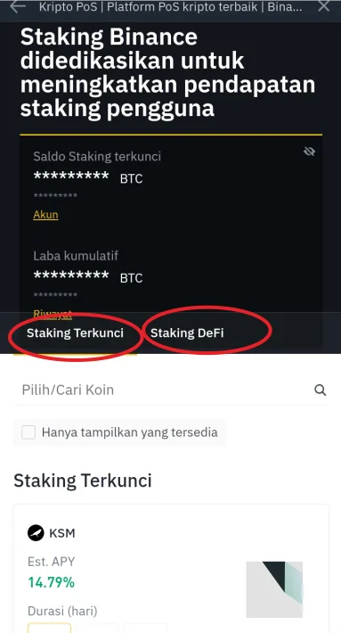 locked atau DeFi binance