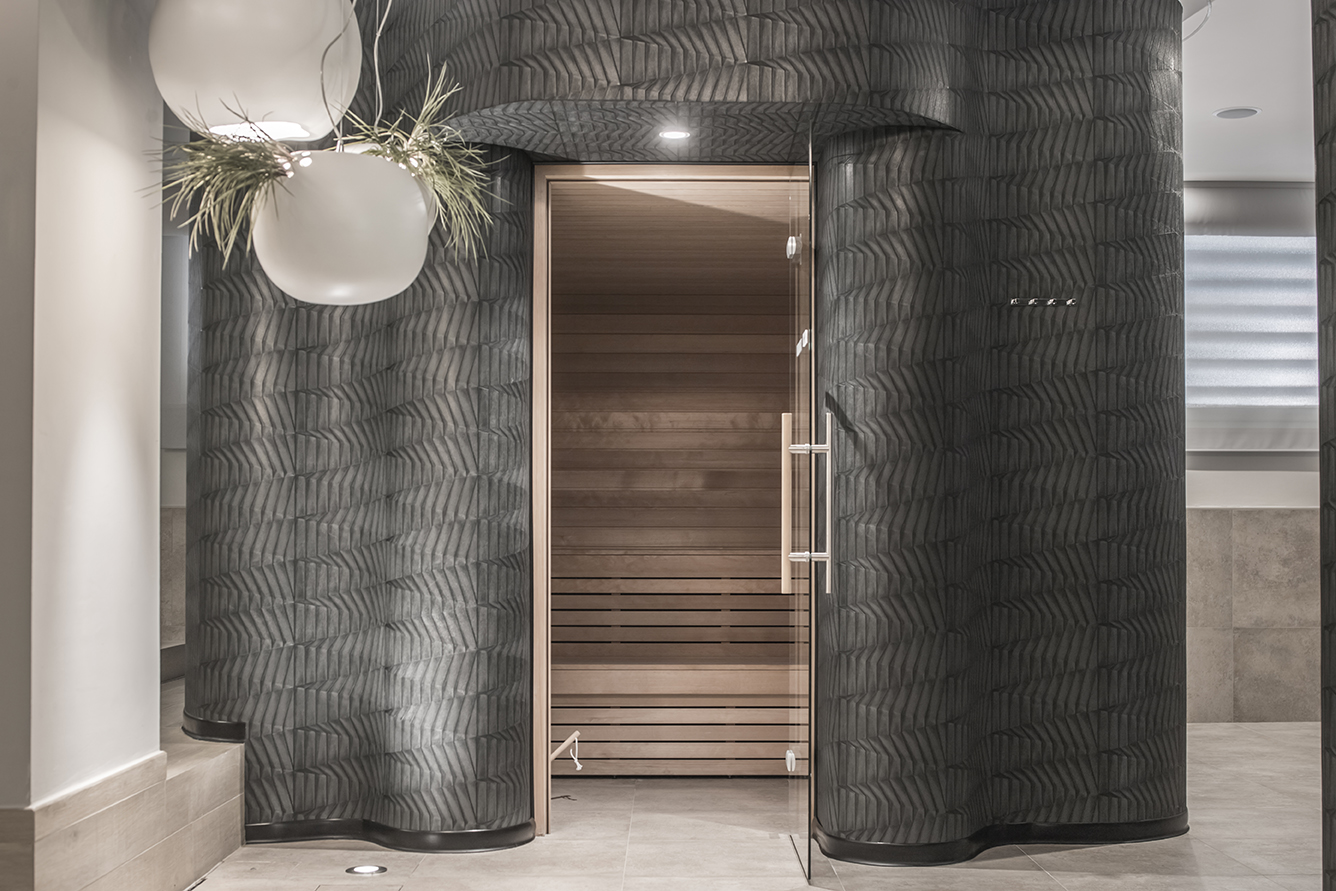 Progetto sauna dell'Hotel Ariston a Montecatini
