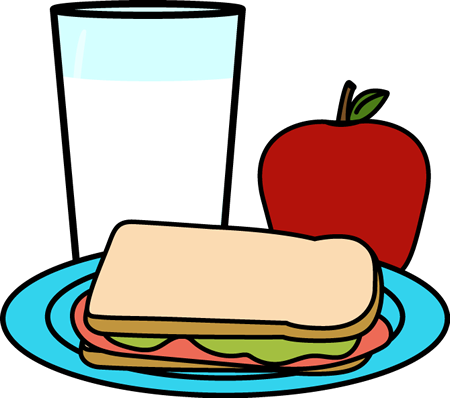 sandwich, apple, glass of milk