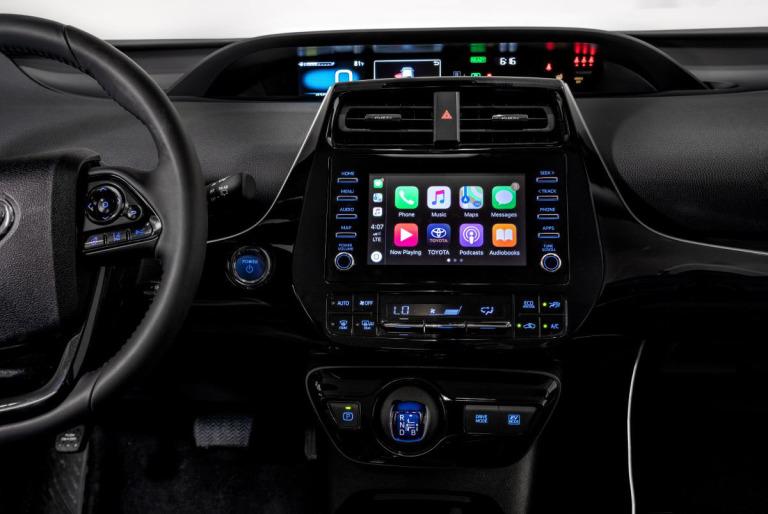 2021 Toyota Prius XLE AWD-e infotainment display showing Apple CarPlay