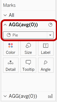 changing mark type to Pie in Tableau