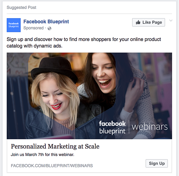 Facebook Lead Ad Example