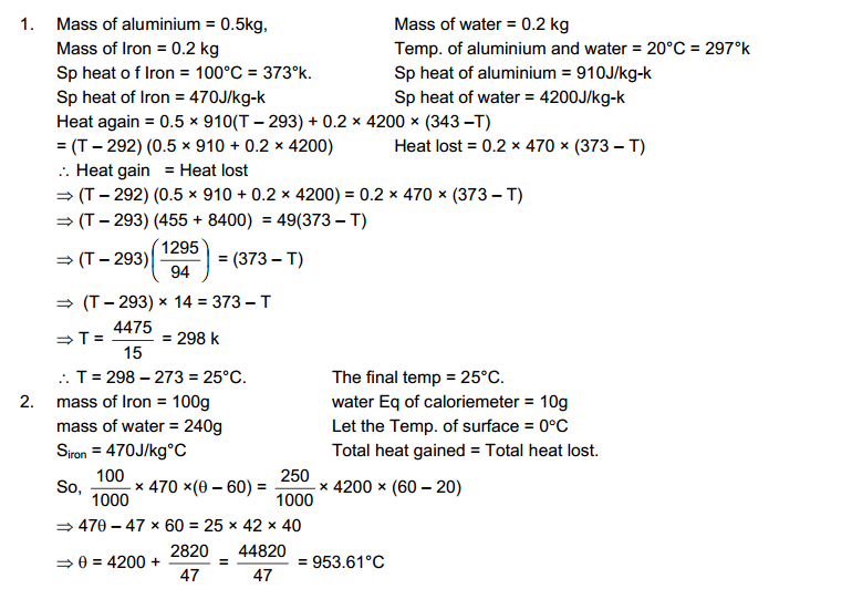 Calorimetry HC Verma Concepts of Physics Solutions