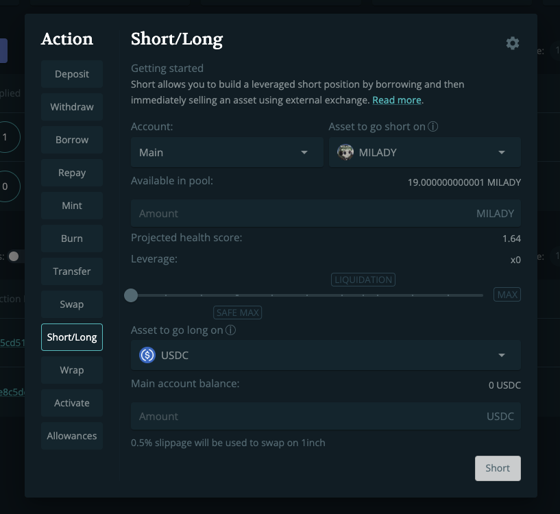 Euler has a UI that makes it easy to short these NFTX tokens in just a few clicks.