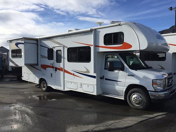 2016 Sunseeker RV parked in South Thompson RV's parking lot in Kamloops, BC