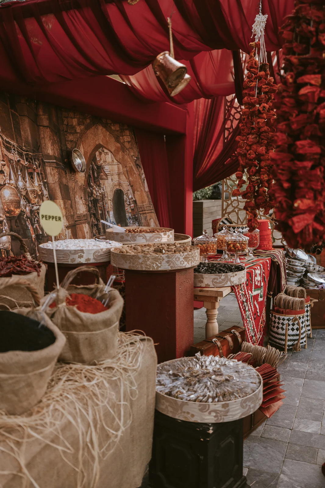 Turkish wedding food spread.