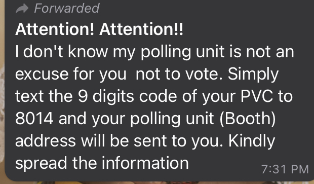 Sending details to 8014 doesn’t work; here’s how to confirm your polling unit online