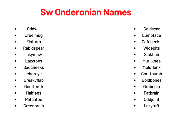 Sw Onderonian Names