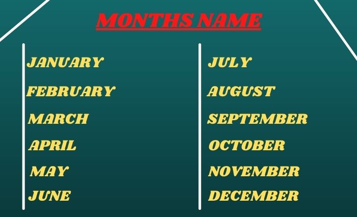 MONTHS NAME IN HINDI