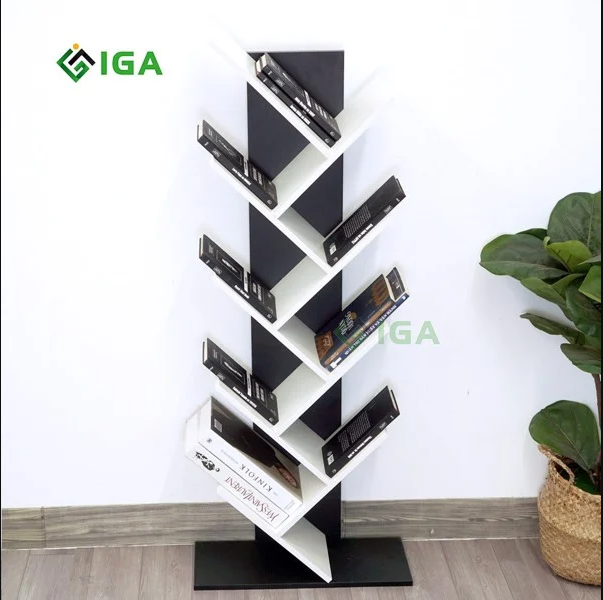 Mẫu kệ 9 tầng giúp bạn tha hồ đặt để các loại sách với nhiều chủ đề khác nhau
