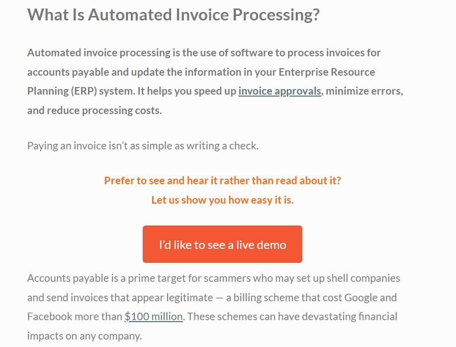 Frevvo guide on automated invoice processing SaaS copywriting
