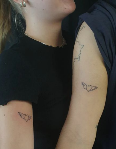 Heart Wings Friendship Tattoo 