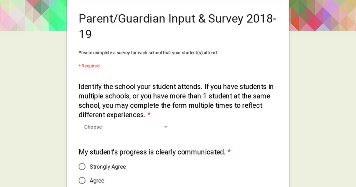 Parent/Guardian Input & Survey