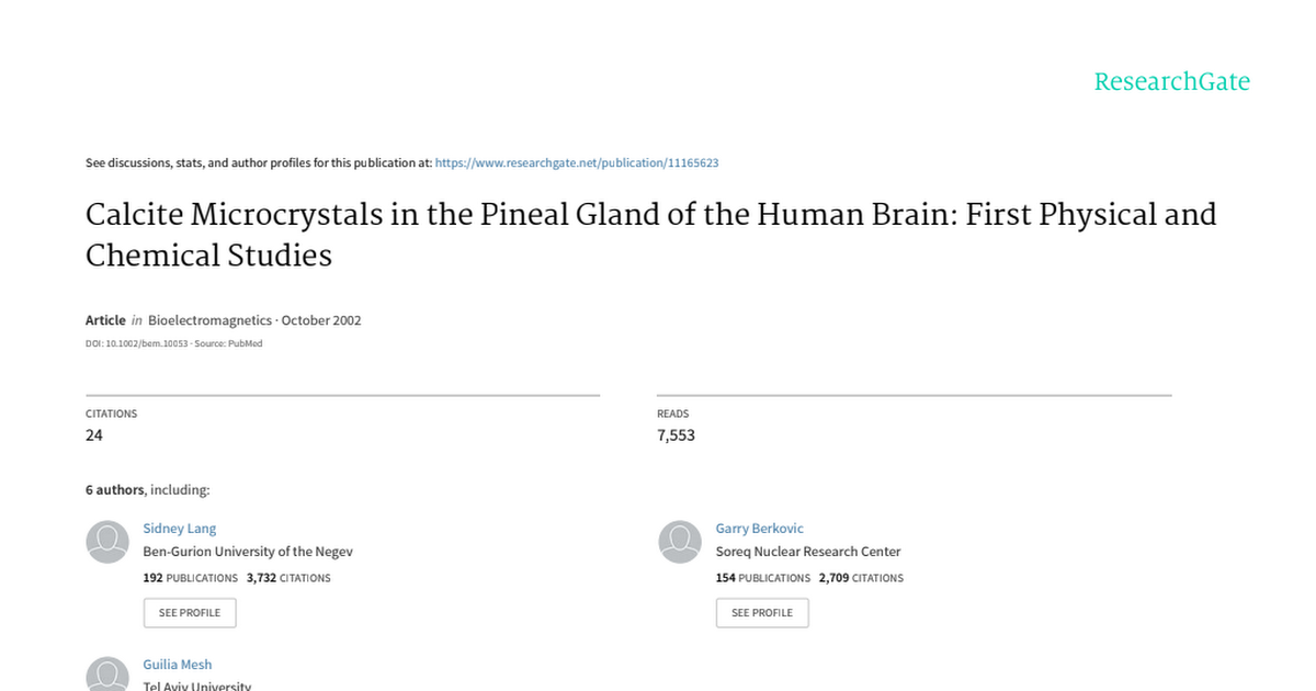 Pineal Gland Calcite Microcrystals Harmonic Generators Piezoelectric Transducers.pdf