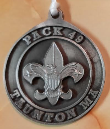 Medallion will say "PACK 722" and "WAKEFIELD" - this is an example image.