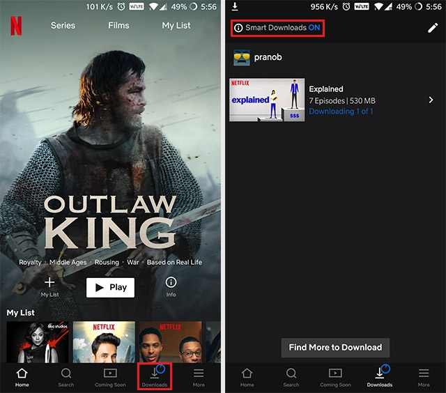 Netflix Smart Downloads