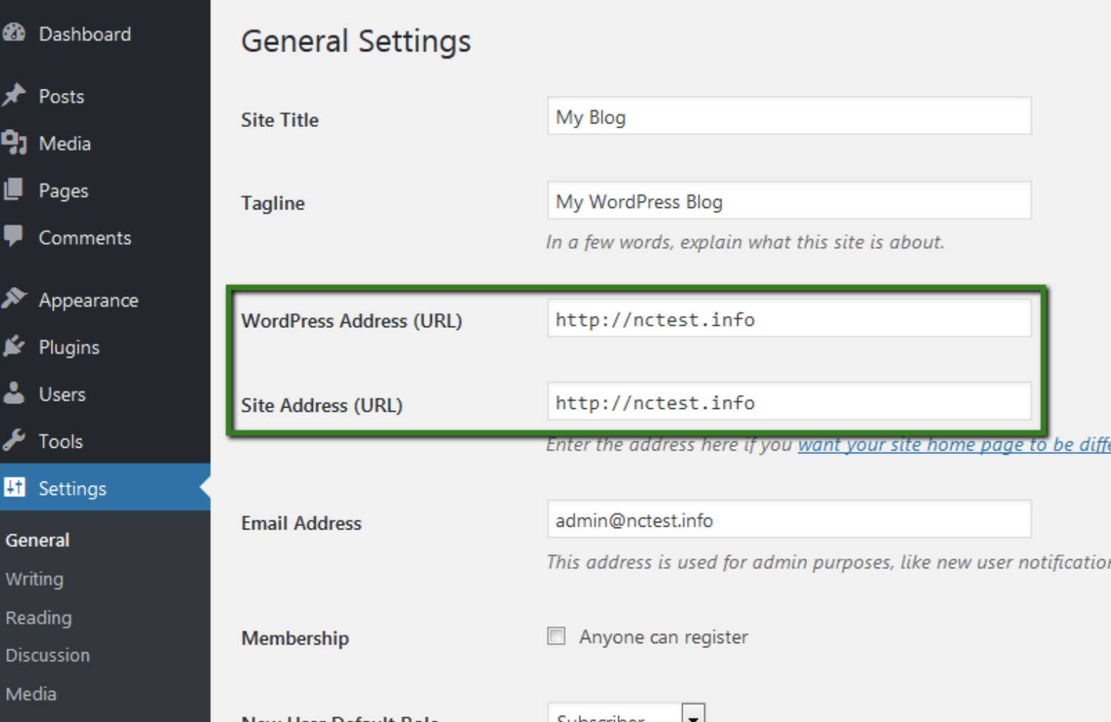 wordpress-general-settings