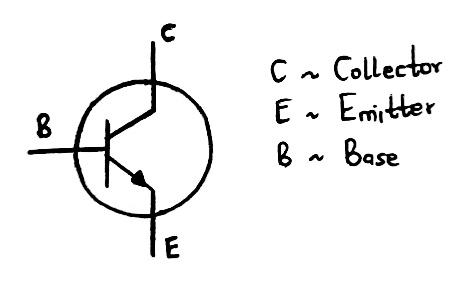 BC549 electric symbol and terminals 