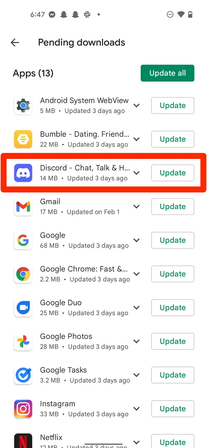  Update the Discord app