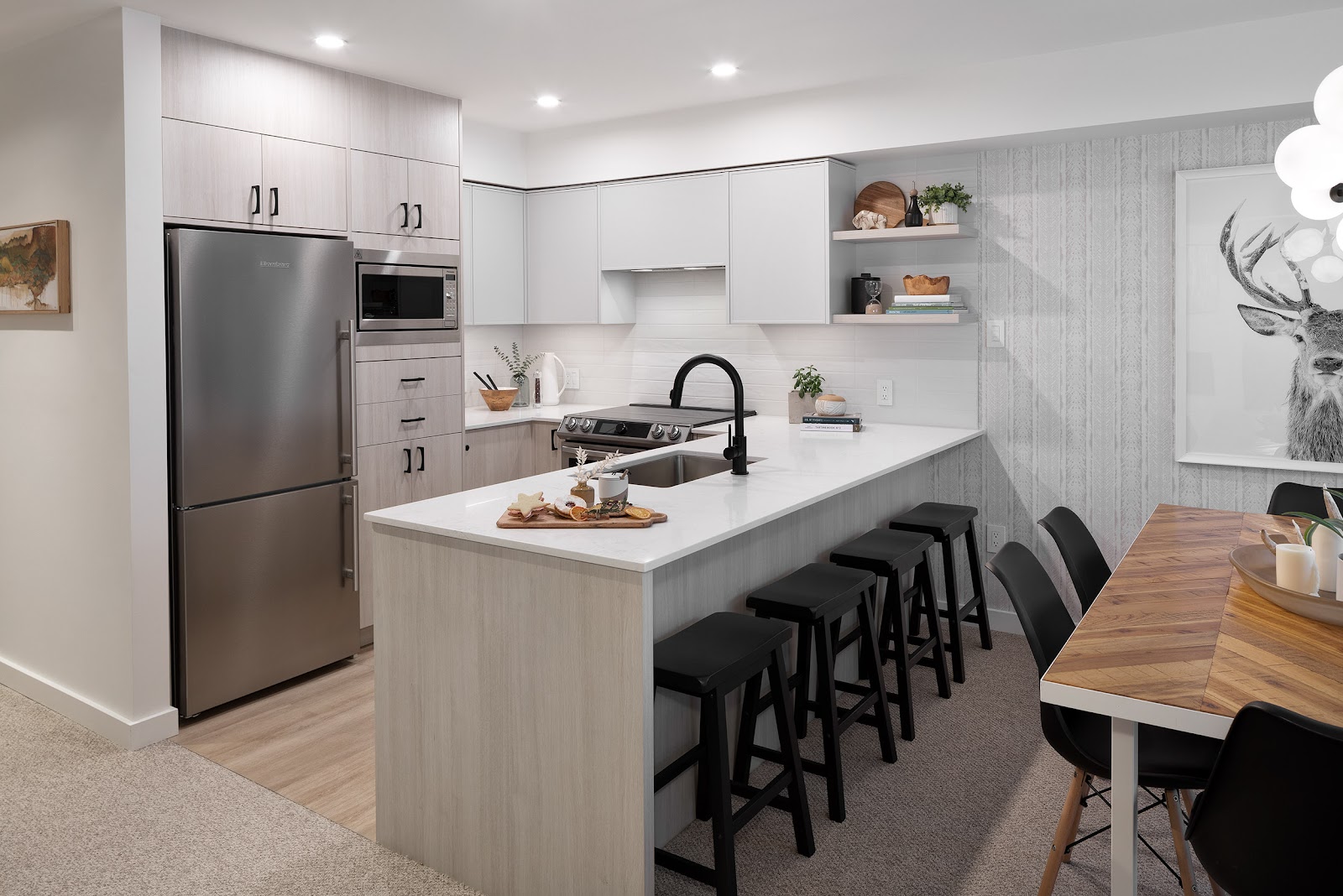 Kitchen with new countertops