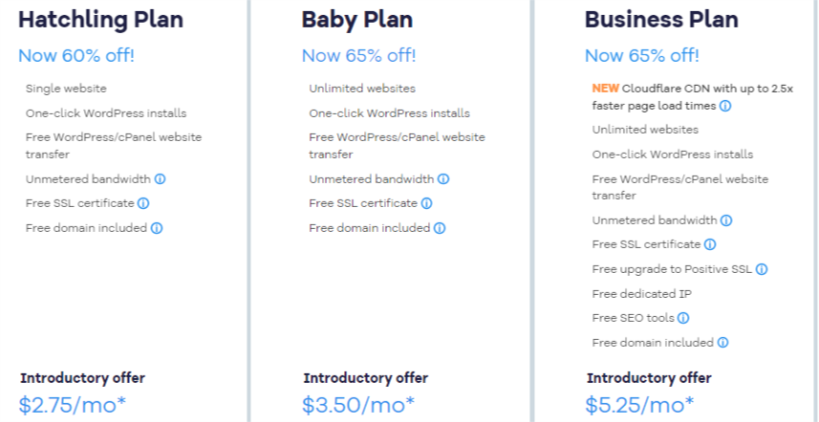 Hostgator plans and pricing