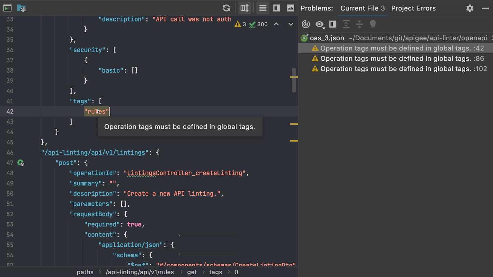 Realtime OpenAPI linting in Jetbrains IDEs