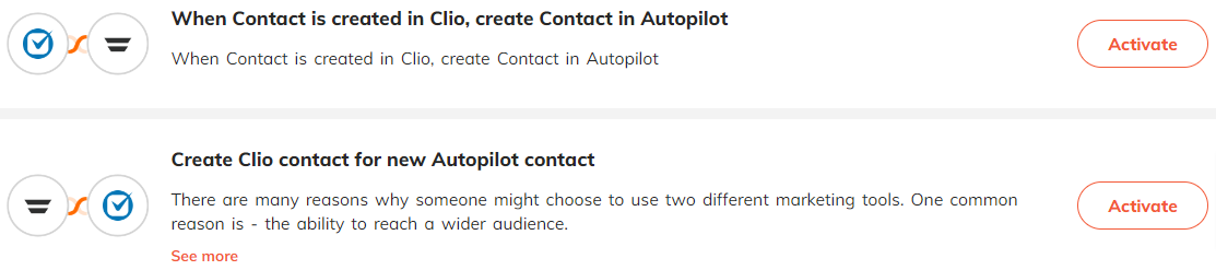 Popular automations for Clio & Autopilot integration.