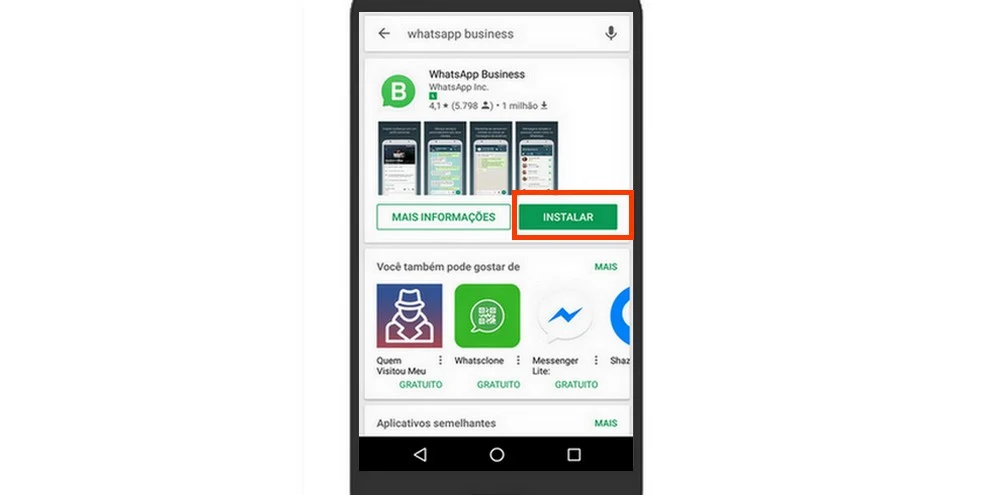 entre na Google Play e baixe o WhatsApp Business