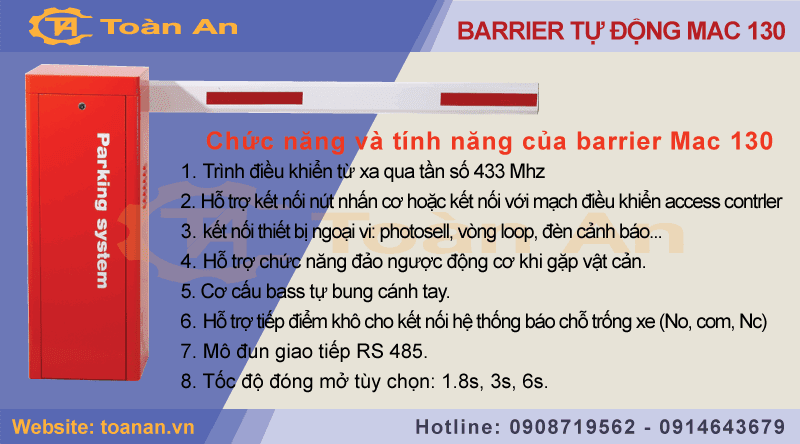 Tính năng và đặc điểm của barrie tự động mac 130