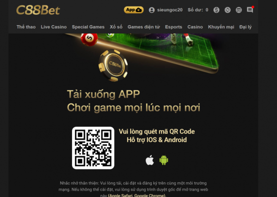 C88bet hỗ trợ ứng dụng phù hợp với các hệ điều hành hiện nay