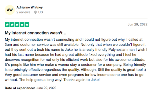 A positive ACP review from a customer who had a wonderful customer service experience.