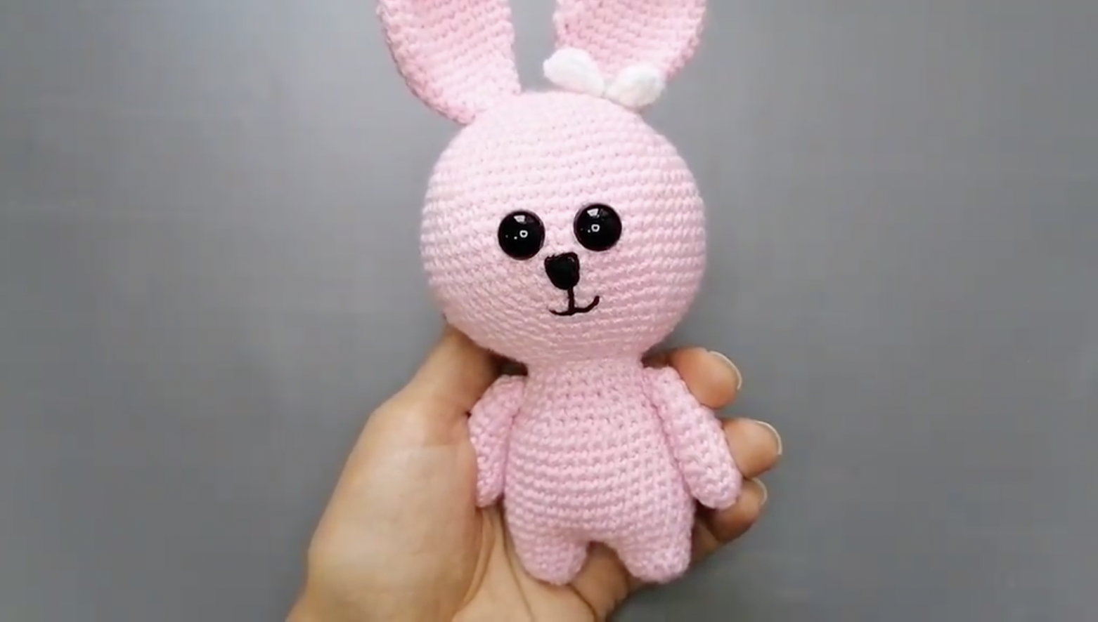 pink crochet bunny